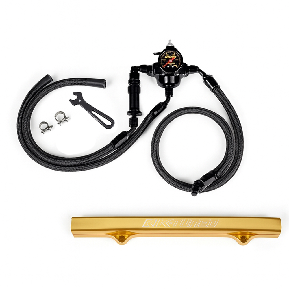 K-Tuned 6AN Center Feed Fuel System with Gold Fuel Rail